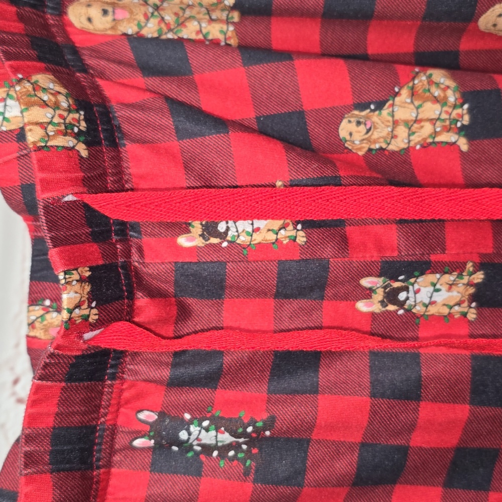 Simply Southern Lounge PJ Pants Dogs Tangled Christmas Lights Plaid Women XL - Picture 4 of 16